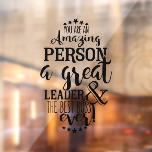 Beste baas ooit badge in de winkel  raamsticker (Vel 2)