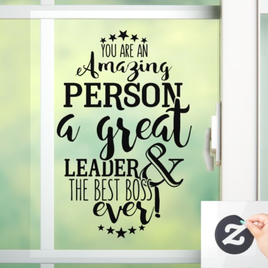 Beste baas ooit badge in de winkel  raamsticker (Huis)