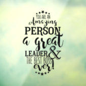 Beste baas ooit badge in de winkel  raamsticker (Vel 3)