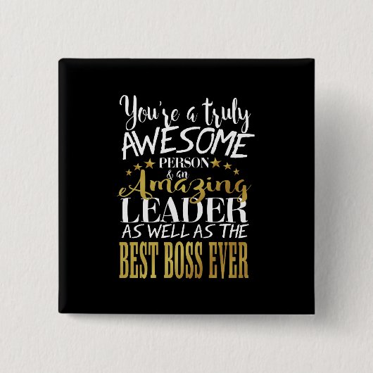 Beste baas ooit badge vierkante button 5,1 cm (Voorkant)