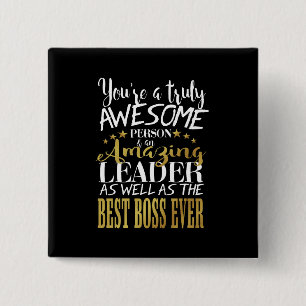 Beste baas ooit badge vierkante button 5,1 cm