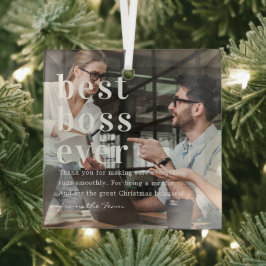 Beste Baas Ooit | Citaat & Foto Cadeau Glas Ornament