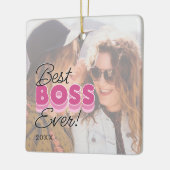 Beste Baas Ooit Foto Kerstmis Keramisch Ornament (Links)