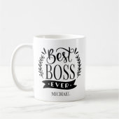 Beste baas ooit gepersonaliseerde krans koffiemok (Links)