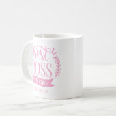 Beste baas ooit gepersonaliseerde krans koffiemok (Voorkant links)