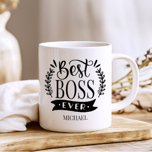 Beste baas ooit gepersonaliseerde krans koffiemok