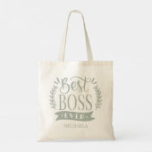 Beste baas ooit gepersonaliseerde krans tote bag (Achterkant)