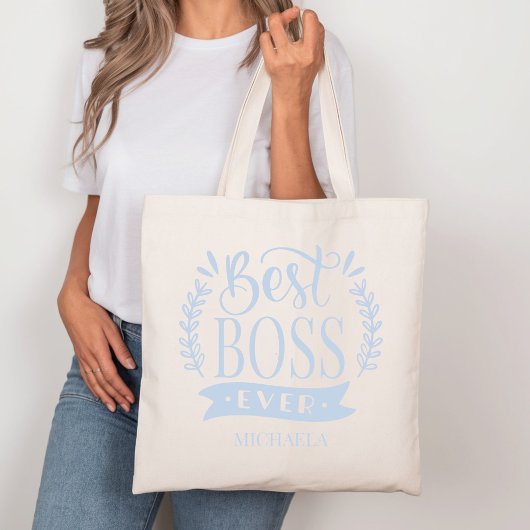 Beste baas ooit gepersonaliseerde krans tote bag