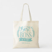Beste baas ooit gepersonaliseerde krans tote bag (Achterkant)
