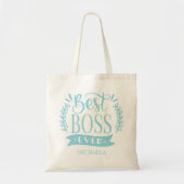 Beste baas ooit gepersonaliseerde krans tote bag (Voorkant)