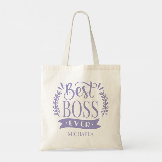 Beste baas ooit gepersonaliseerde krans tote bag (Achterkant)