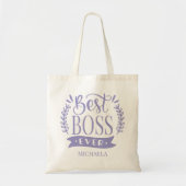 Beste baas ooit gepersonaliseerde krans tote bag (Voorkant)