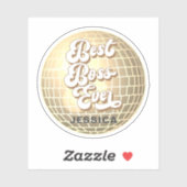 Beste baas ooit | Gouden Disco Ball Retro | Aangep Sticker (Vel)