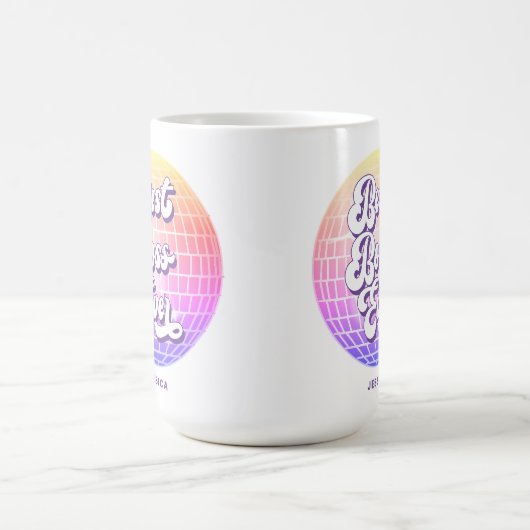 Beste Baas Ooit | Kleurrijke Disco Bal | Aangepast Koffiemok (Center)