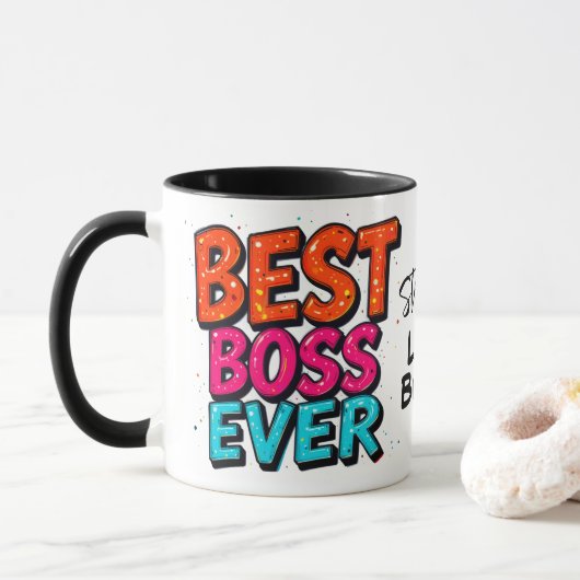 Beste baas ooit Lady Boss Graffiti Mok (Met donut)
