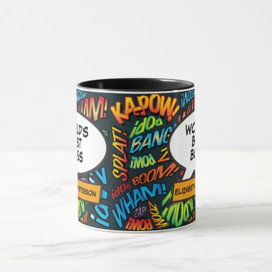 Beste Baas Ooit Leuke Retro Strip Pop Art Mok (Midden)