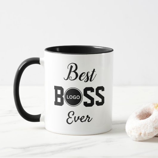 Beste baas ooit met Round Business Logo Mok (Met donut)