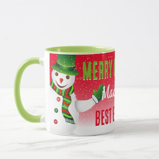 Beste baas ooit met Sneeuwman op Kerstmis Mok (Links)