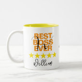 Beste baas ooit Mok (naam Initiaal Monogram Gezegd (Links)