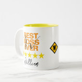 Beste Baas Ooit Mok (Naam Initiaal Monogram Spreuk (Voorkant links)