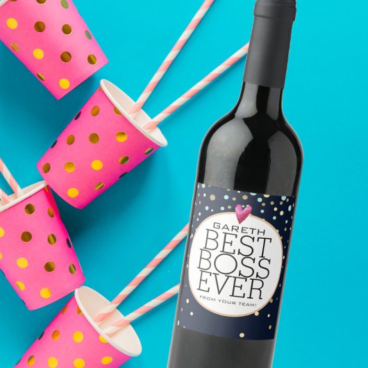 Beste baas ooit pensioen WIJN LABEL Wijn Etiket