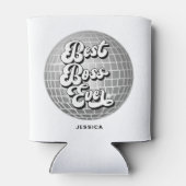 Beste baas ooit | Silver Disco Ball | Aangepaste n Blikjeskoeler (Achterkant)