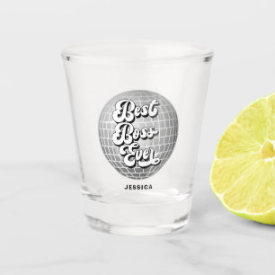 Beste baas ooit   Silver Disco Ball   Aangepaste n Shot Glas