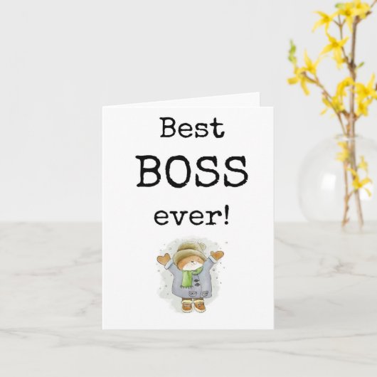 Beste baas ooit, Waardering Kaart, Schattige Kaart (Gele Bloem)