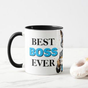 Beste baas ooit wolf met koffie en citaat mok
