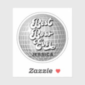 Beste baas ooit | Zilveren Disco Ball Retro | Aang Sticker (Vel)