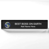 Beste Baas Ter Wereld Aarde Planeet Bureaublad Naa Naambordje (Voorkant)