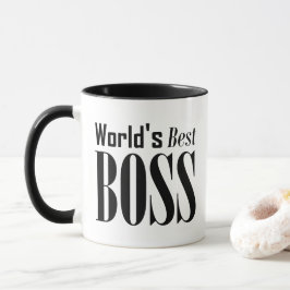 Beste baas ter wereld, gedurfde zwarte typografie mok