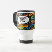 Beste Baas Ter Wereld Retro Stripboek Pop Art Reisbeker (Voorkant links)