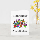 Beste baas van ons allemaal, grappige, kleurrijke  kaart (Gele Bloem)