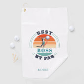 Beste baas van Par Custom Coworker Retro Golfhanddoek (Insitu)