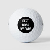 Beste baas van Par Sports Golfer Lettering Golfballen (Voorkant)