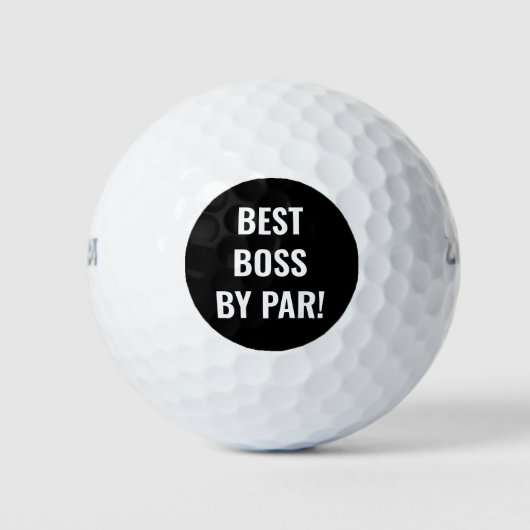 Beste baas van Par Sports Golfer Lettering Golfballen (Voorkant)