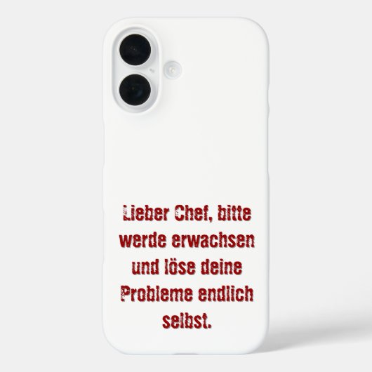 "Beste baas, word alsjeblieft volwassen..." Case-Mate iPhone Case (Achterkant)