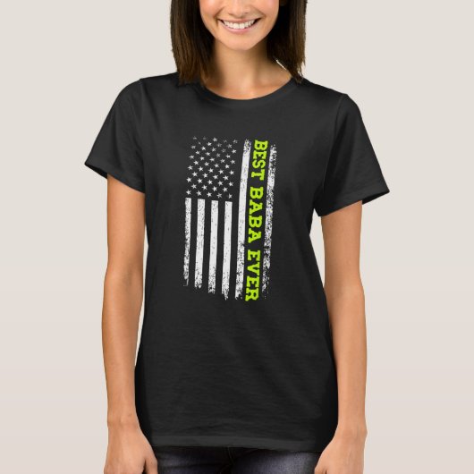 Beste Baba Ooit 4th of Juli Amerikaanse Vlag USA P T-shirt (Voorkant)
