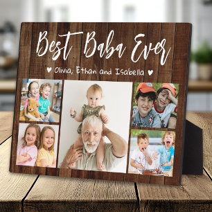 Beste Baba Ooit 5 Kleinkinderen Fotocollage Hout Fotoplaat