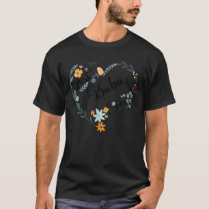 Beste baba ooit hart bloem gezegend oma moeder t-shirt