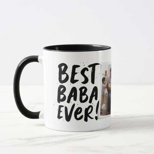 Beste Baba Ooit modern foto Griekse Vaderdag Mok (Links)