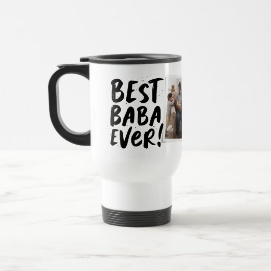Beste Baba Ooit moderne foto Vaderdag Koffie Reisbeker (Links)