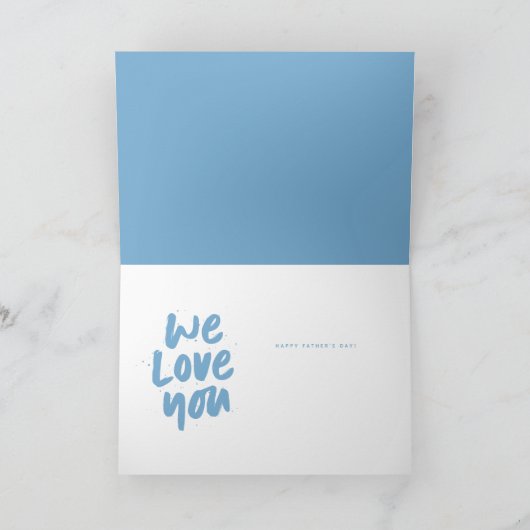 Beste baba ooit moderne fotoblauwe Vaderdag Kaart (Binnen)