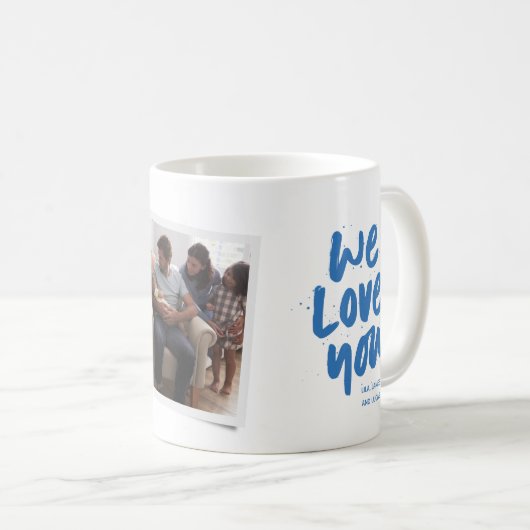 Beste Baba Ooit moderne fotowblue Vaderdag Koffiemok (Voorkant rechts)