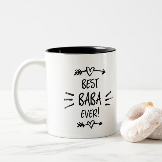 Beste Baba Ooit Tweekleurige Koffiemok (Met donut)
