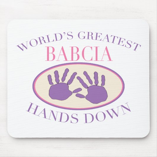 Beste Babcia Hands Down T-shirt Muismat (Voorkant)