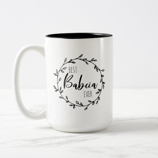 Beste Babcia Ooit Tweekleurige Koffiemok (Links)