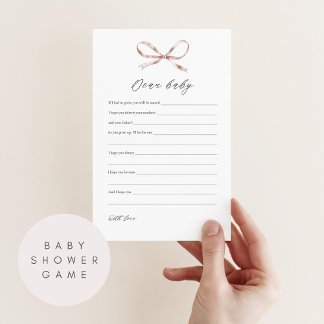 Beste Baby Baby shower Game Kaart met roze boog