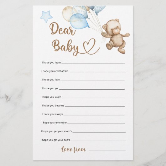 Beste Baby Teddy Bear Baby shower (Voorkant)